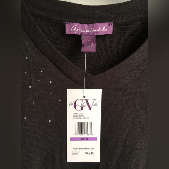 Gloria Vanderbilt V-Neck Top - NWT - Picture 8 of 8
